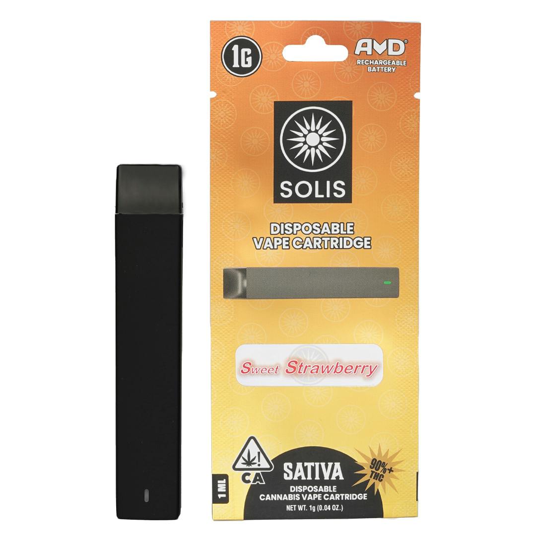 Sweet Strawberry Disposable Vape Cart 1G Solis