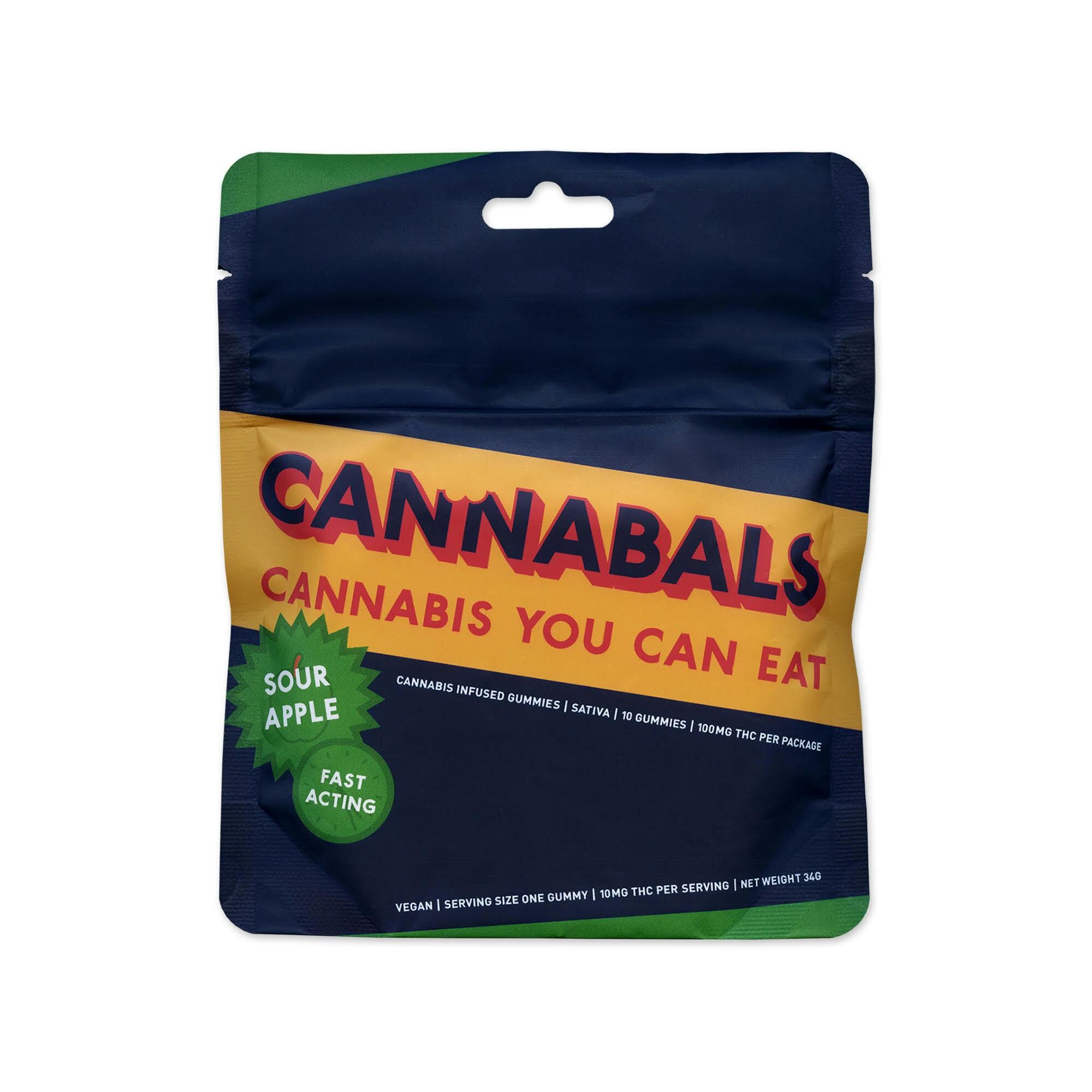 Sour Apple - Fast-Acting Gummies - 100mg THC by Cannabals