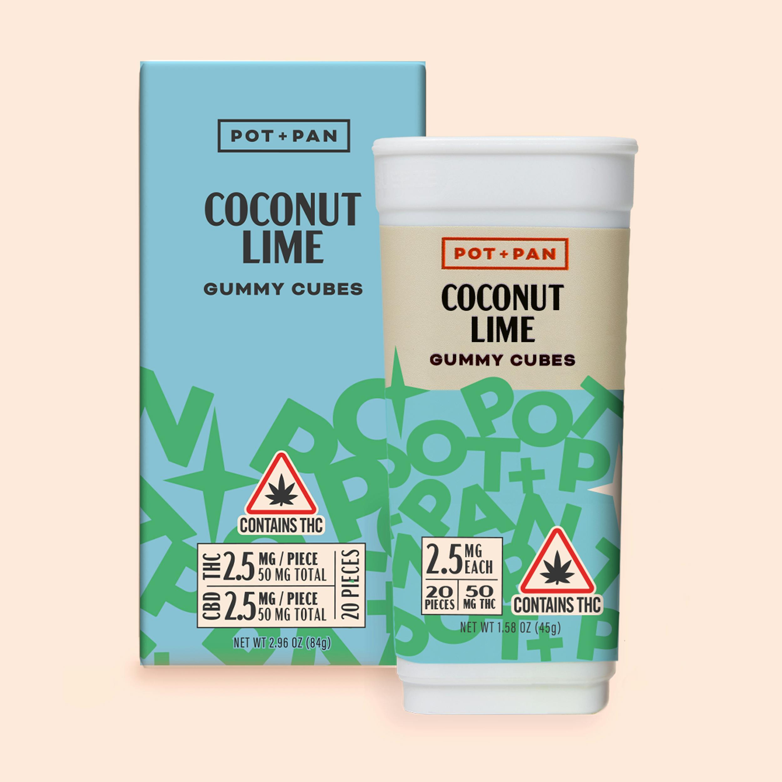 Pot + Pan Pot + Pan 11 Coconut Lime Gummy Cubes 20 pieces (2.5mg