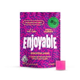 Enjoyable 2:1 THC:CBN Grapefruit Guava Vegan Gummies 100mg:50mg