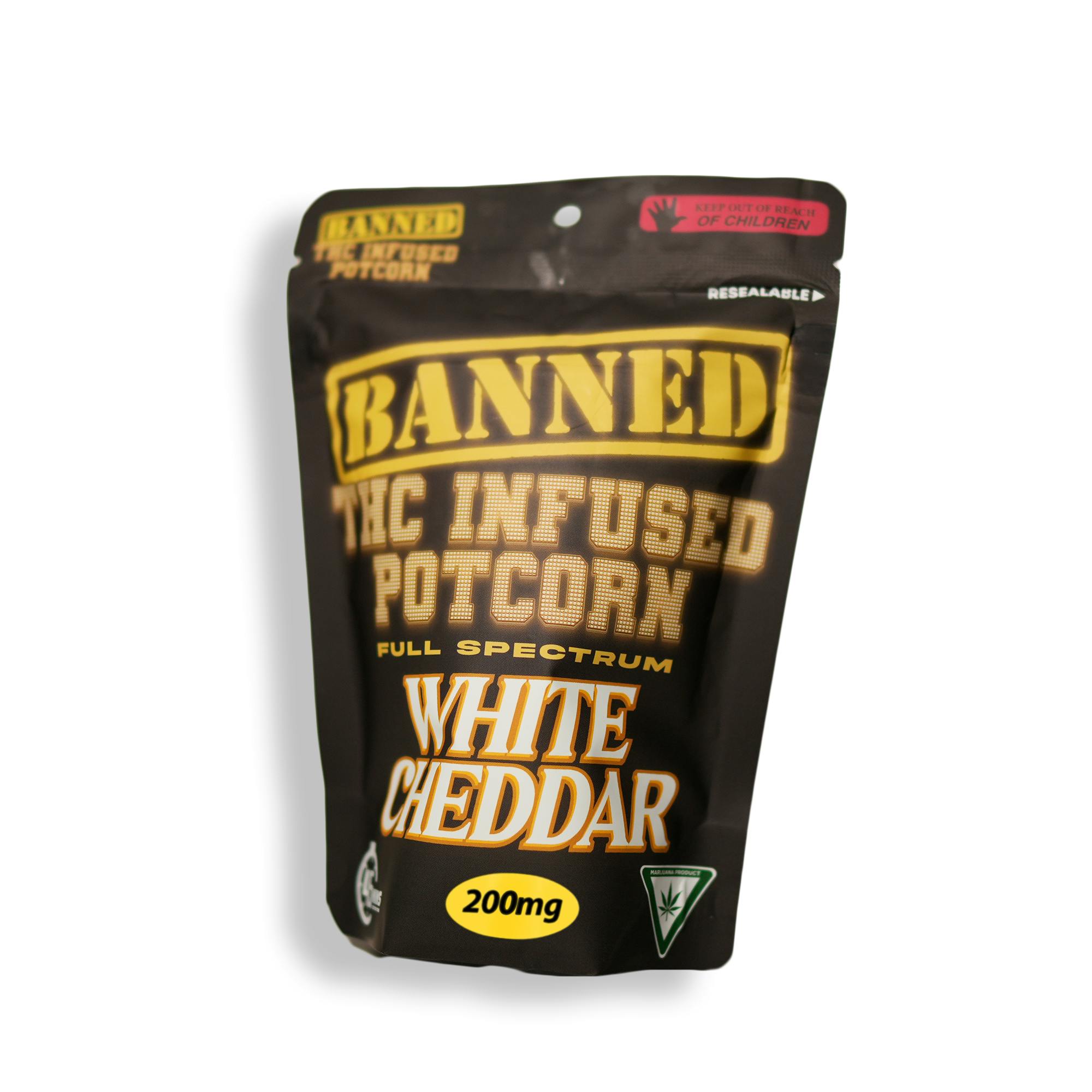 Potcorn | White Cheddar | Edibles | 200mg by Banned Edible Co