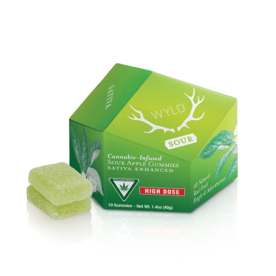 Sour Apple Sativa Enhanced Gummies | 200mg | 10ct | 20mg/ea by Wyld