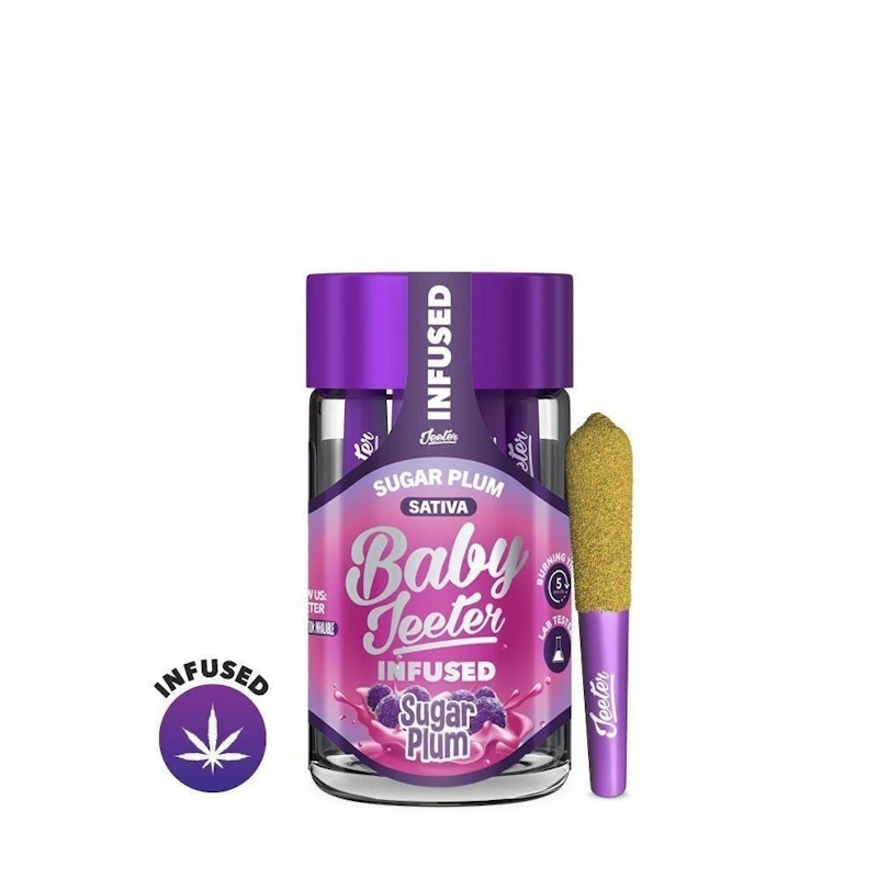 Jeeter Sugar Plum · Baby Infused Minis · 0.5g each · 5pk, Infused Pre-Rolls