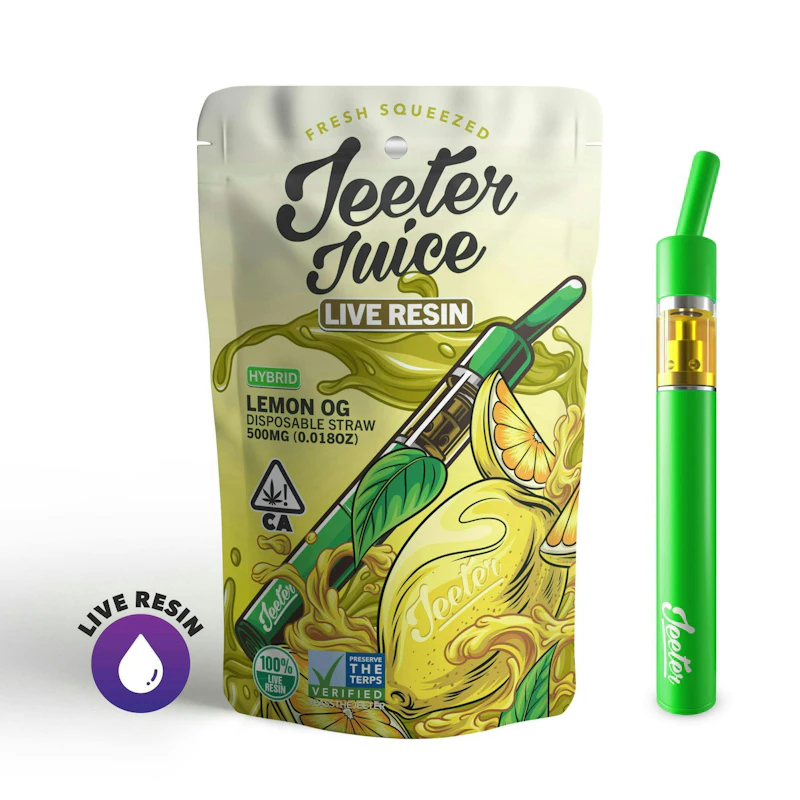 Jeeter Lemon OG · Live Resin Straw Disposable · 0.5g, Disposables