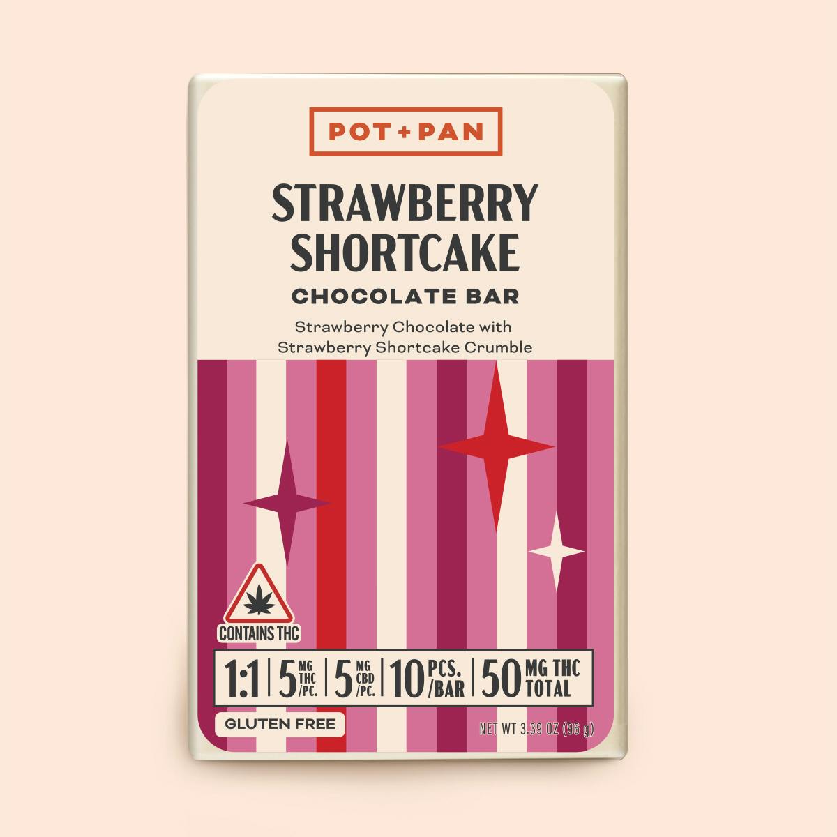 Pot + Pan 11 Strawberry Shortcake Chocolate Bar 10 pieces (5mg