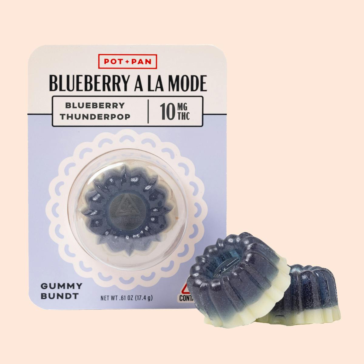 Pot + Pan | Blueberry A La Mode Gummy Bundt | 1 piece (10mg) - Pot