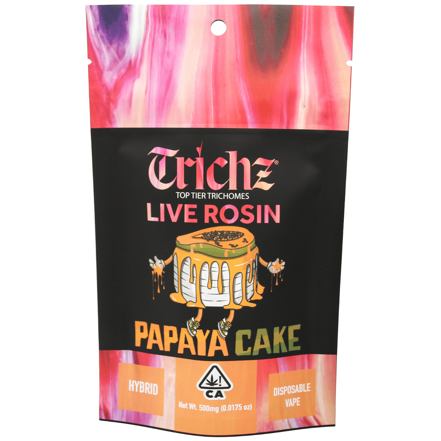 Trichz Trichz Premium Live Rosin Disposable Vape Papaya Cake 0.5 g