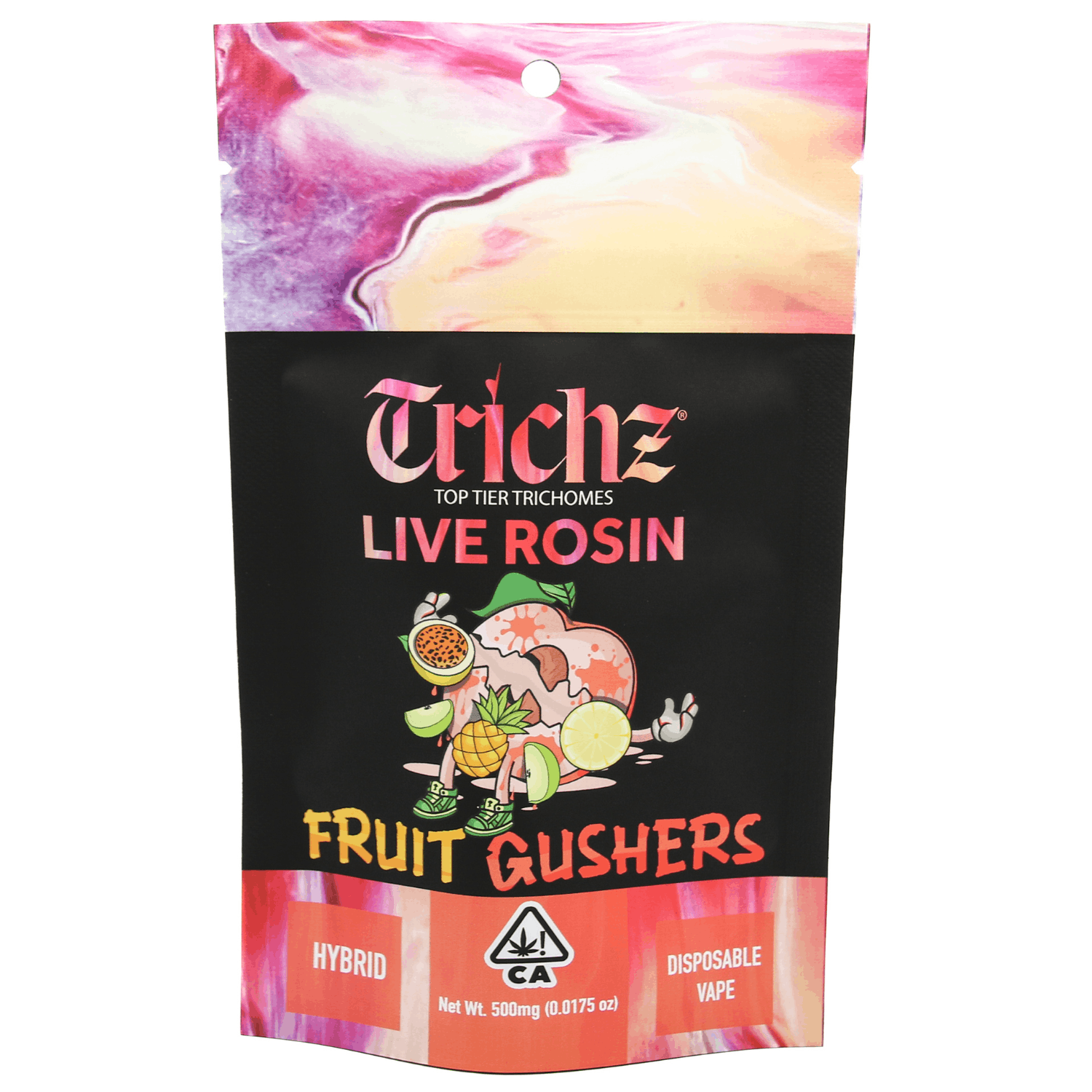 Trichz Premium Live Rosin Disposable Vape - Fruit Gushers 0.5 g - Trichz