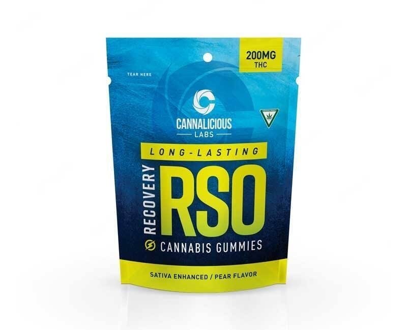 Cannalicious Labs | RSO Recovery | Pear Gummies | 200mg | 10ct | 20mg/ea