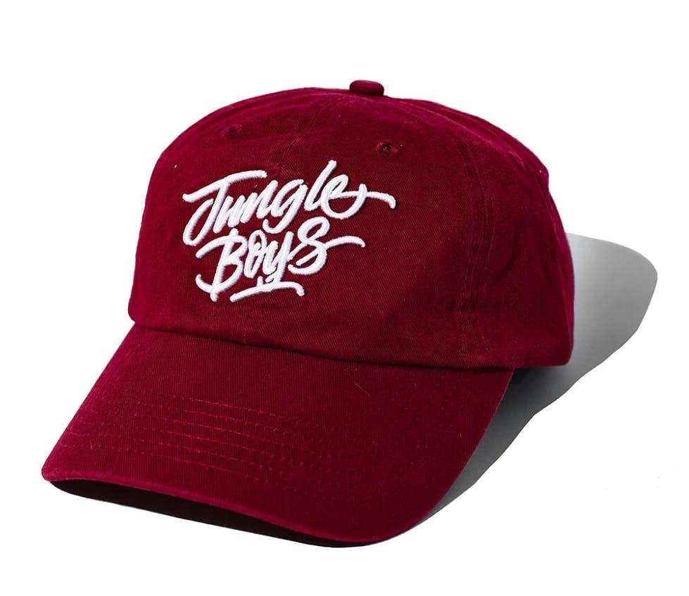 Jungle Boys Clothing | Stacked Dad Cap (Burgundy/White)