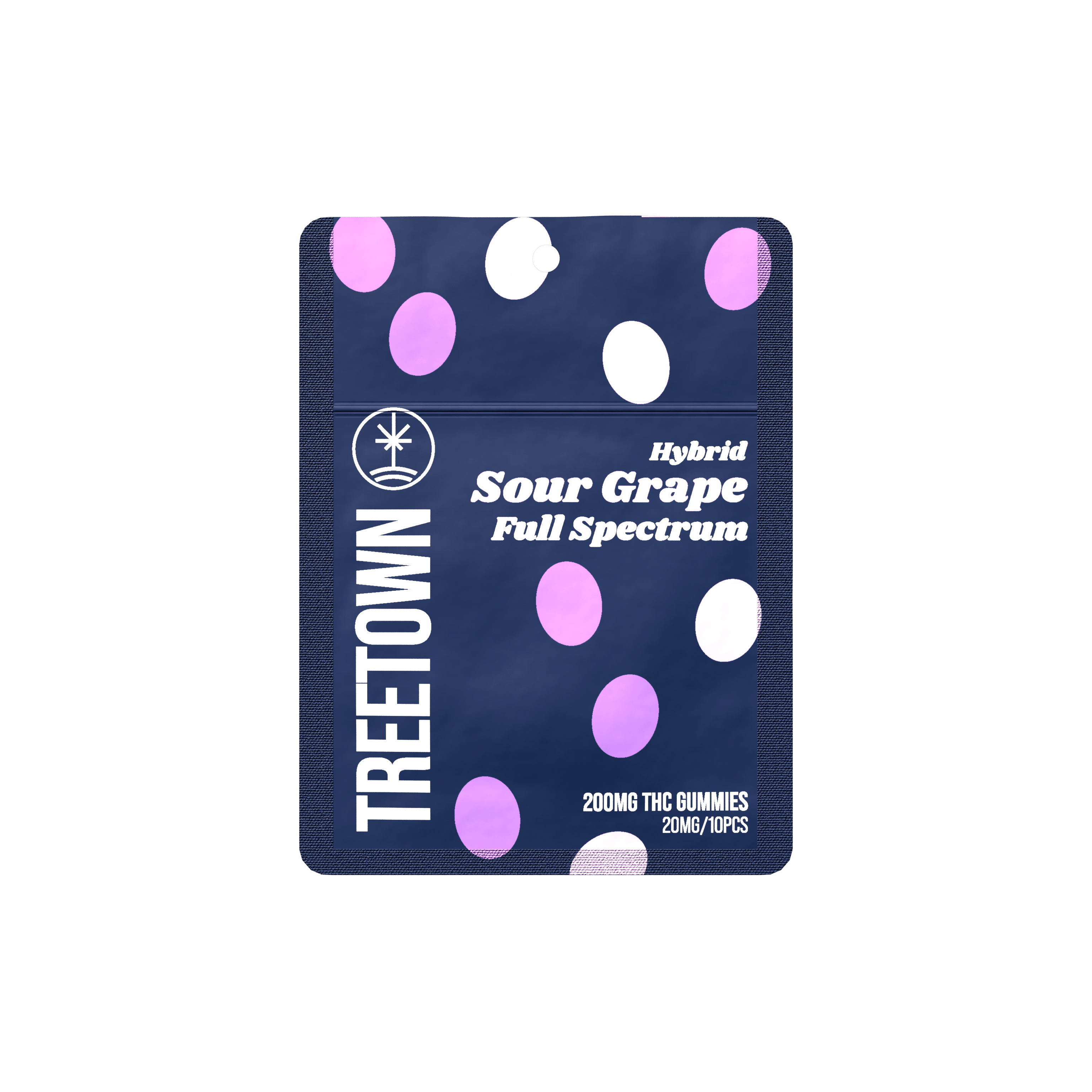 Treetown Sour Grape Full Spectrum Gummies 10 units x 20mg THC