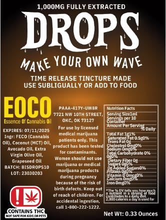 Tincture - Drops Full Spectrum Time Release Tincture 1000MG
