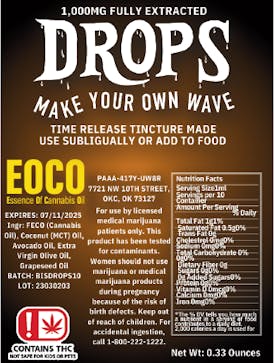 Tincture - Drops Full Spectrum Time Release Tincture 1000MG