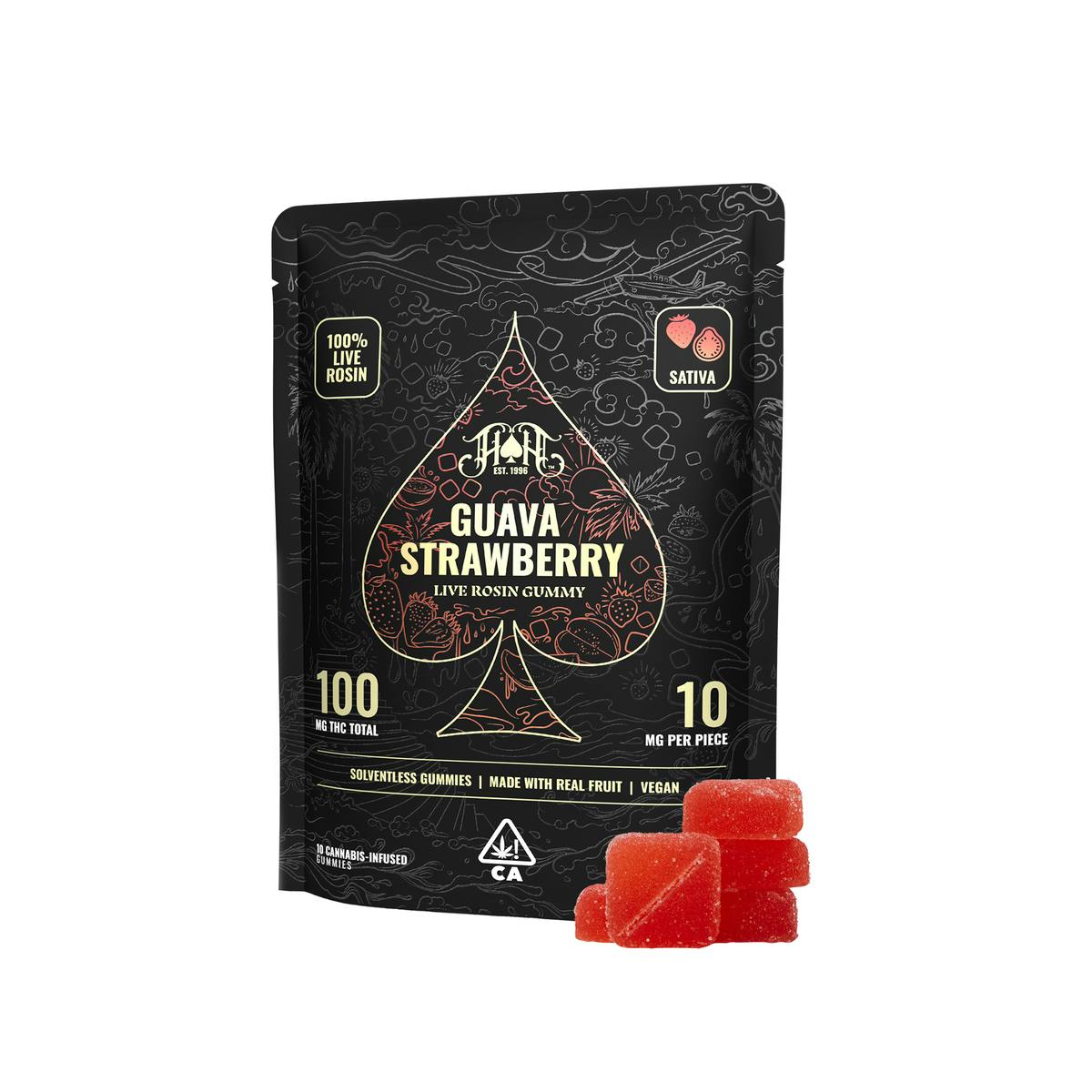 Guava Strawberry | Sativa - Live Rosin Gummies