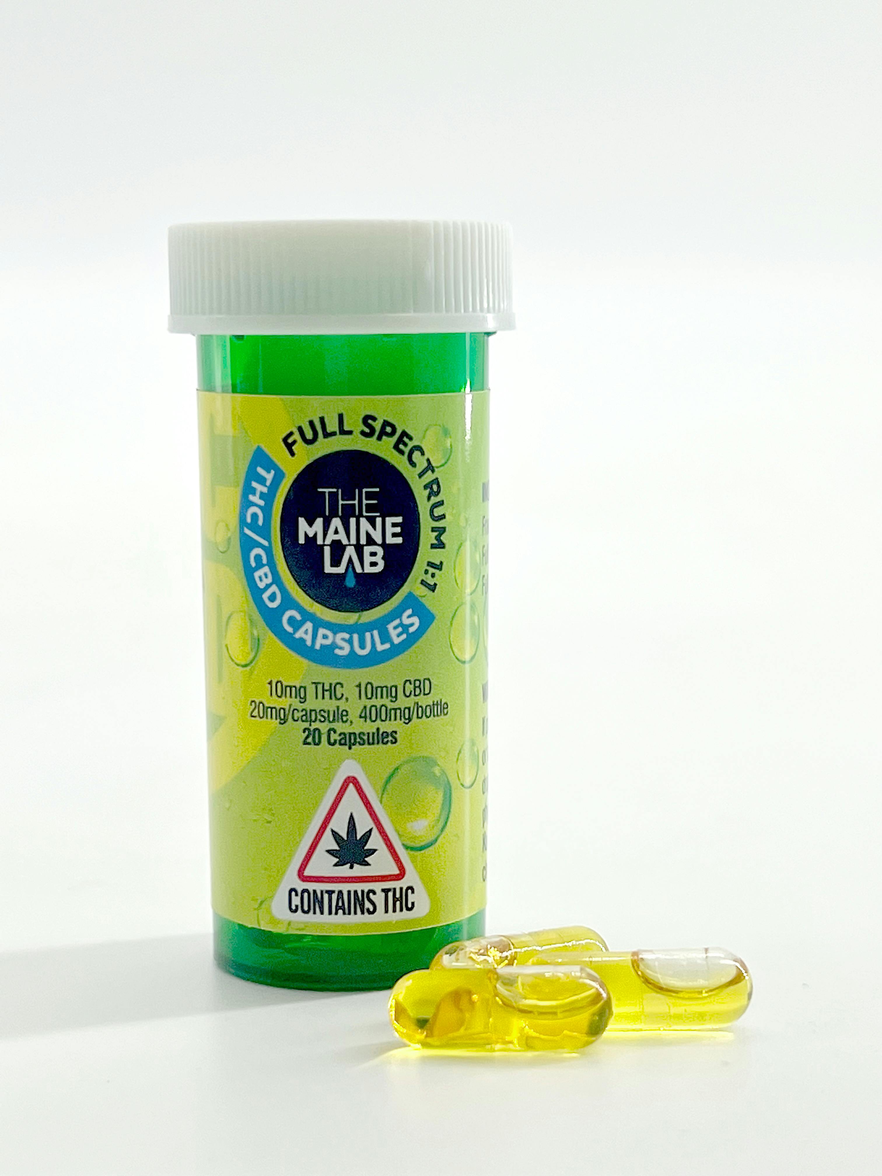 1:1 THC/CBD Capsules (10mg/10mg) - The Maine Lab