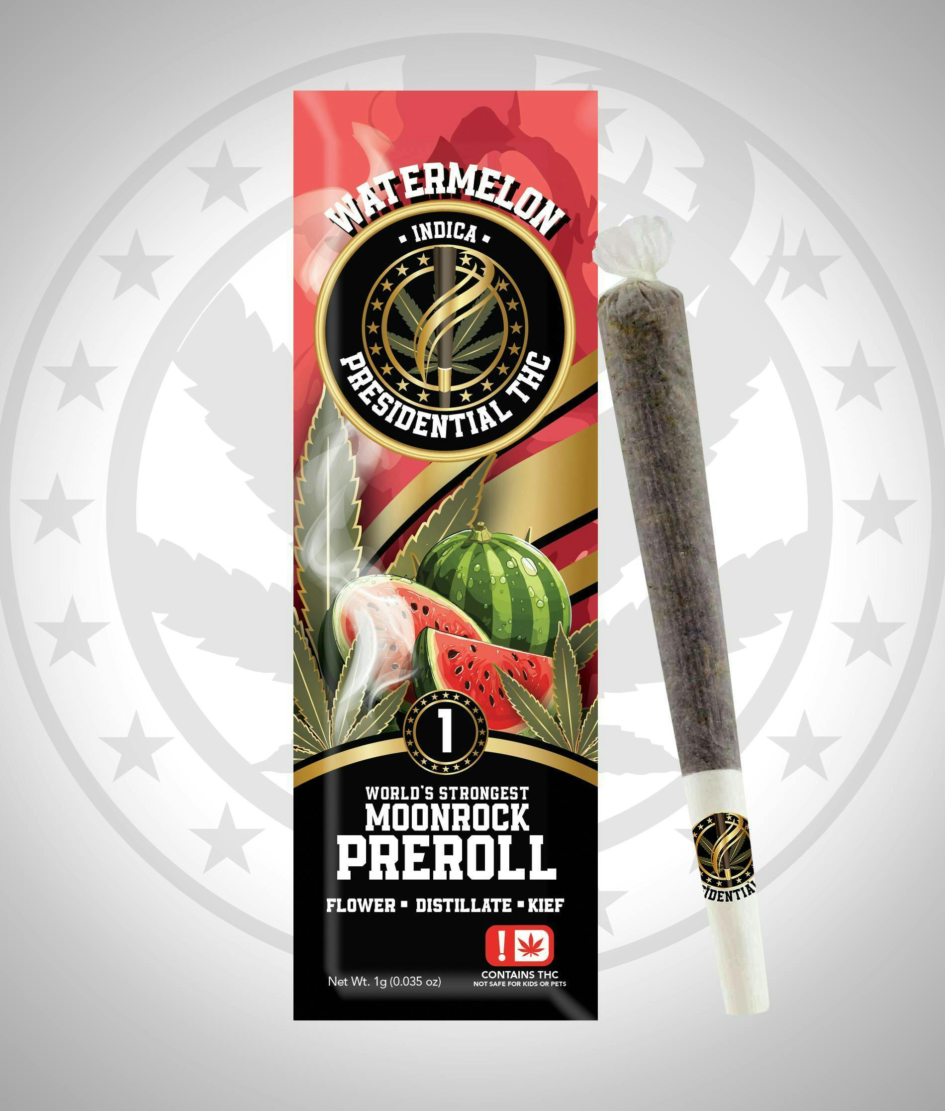 Watermelon | Moon Rock Preroll Infused Joint | 1g by Presidential THC