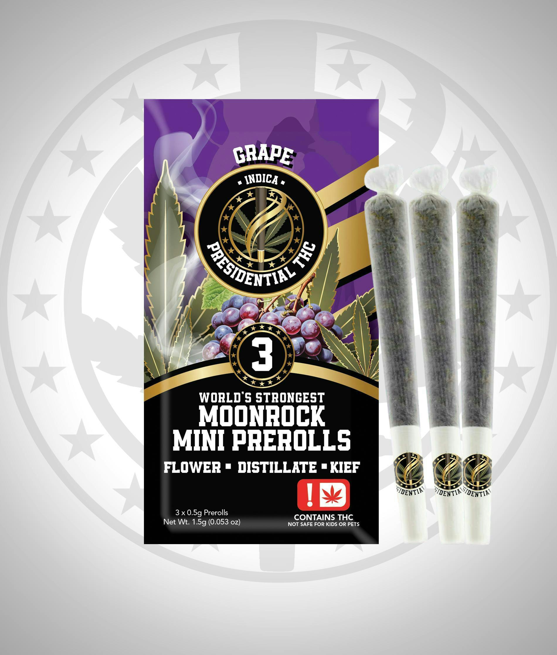 Grape | Moon Rock Prerolls Infused Minis | 0.5g each | 3pk