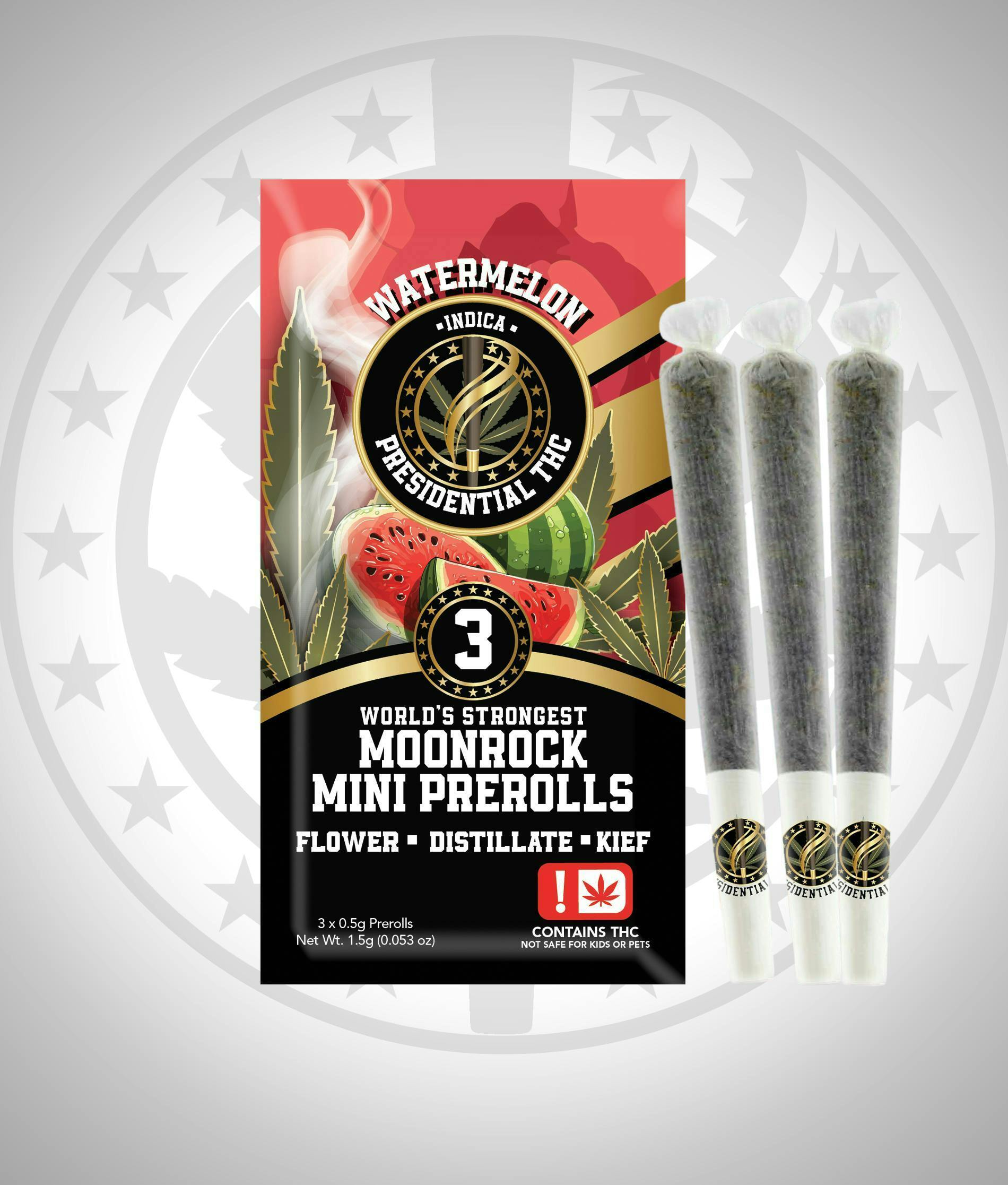 Watermelon | Moon Rock Prerolls Infused Minis | 0.5g each | 3pk