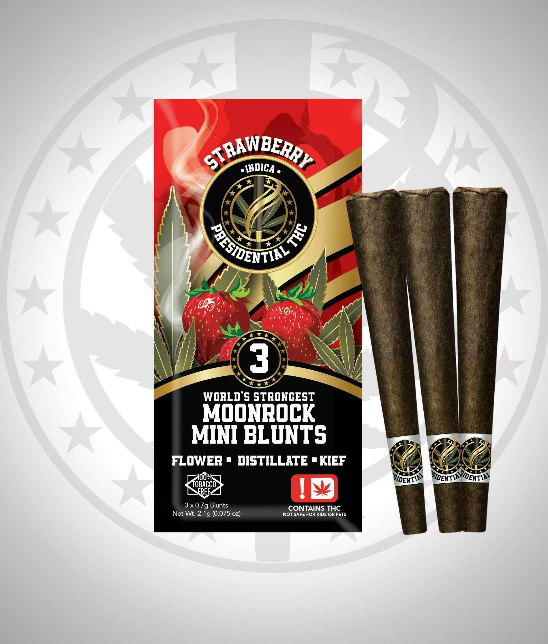 Strawberry | Moon Rock Blunts Infused Minis | 0.7g each | 3pk