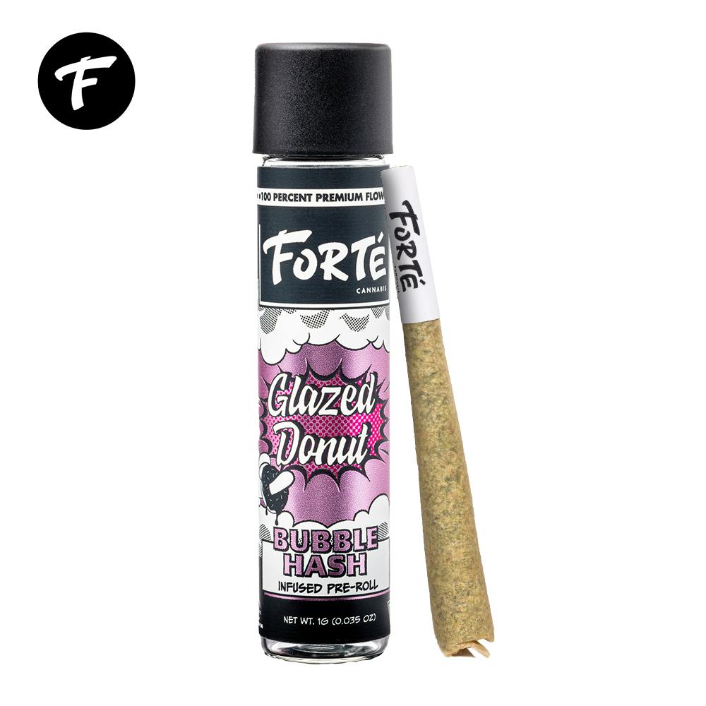 Forte' Bubble Hash Infused Pre Roll Glazed Donut 1g