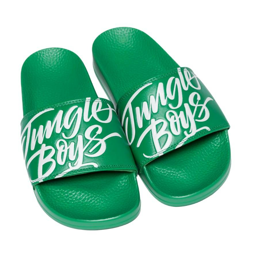 Jungle Boys Clothing | Slides (White/Green)