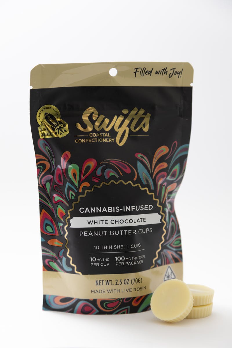 Swifts Peanut Butter Cups White Chocolate 100MG ROSIN Sativa Swifts Edibles