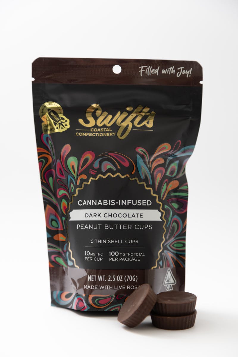 Swifts Peanut Butter Cups Dark Chocolate 100MG ROSIN Sativa Swifts Edibles