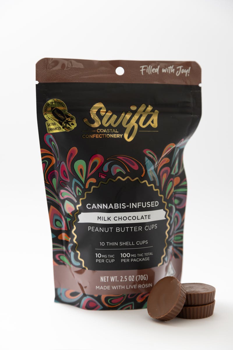 Swifts Peanut Butter Cups Milk Chocolate - 100MG - ROSIN - Indica by Swifts Edibles