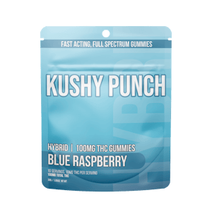 KUSHY PUNCH - Kushy Punch - Hybrid Blue Raspberry INDIVIDUAL GUMMIES 100MG