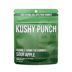 KUSHY PUNCH - Kushy Punch - Hybrid Green Apple INDIVIDUAL GUMMIES 100MG