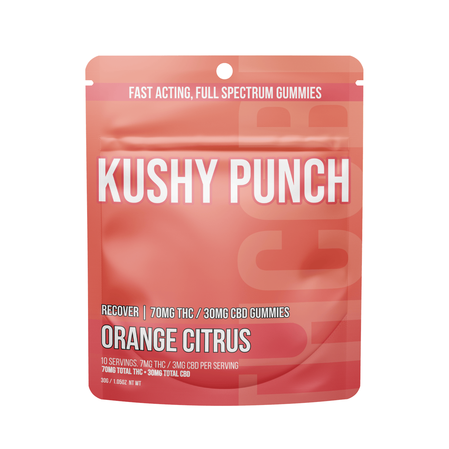 Recover 2:1 THC:CBD | Orange Citrus Gummies | 70mg | 10ct | 7mg/ea by Kushy Punch