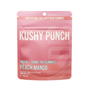 KUSHY PUNCH - Kushy Punch - Indica Peach Mango INDIVIDUAL GUMMIES 100MG