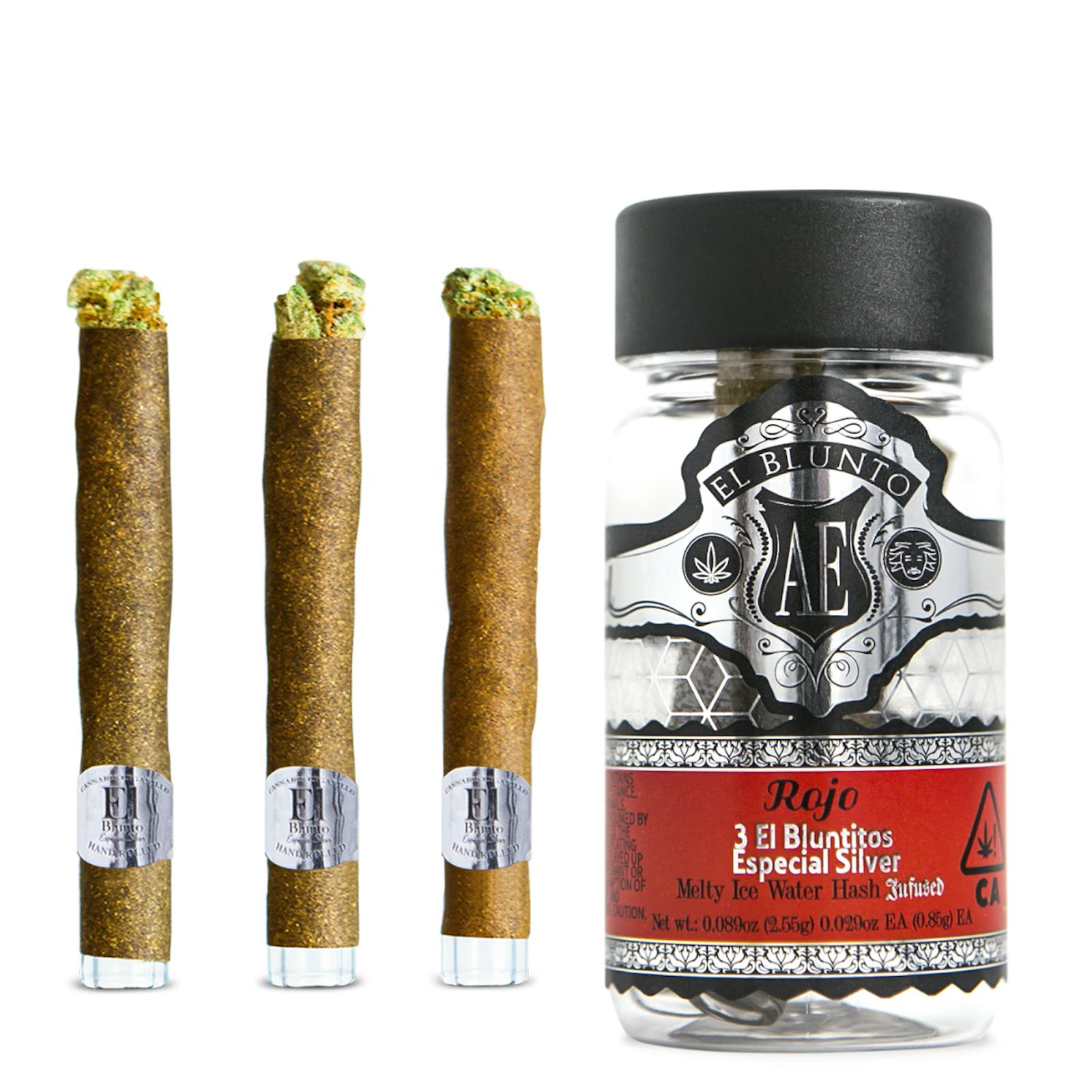 El Blunto El Bluntito Silver - Rojo - Hash Infused - .85g x 3pk pre-roll