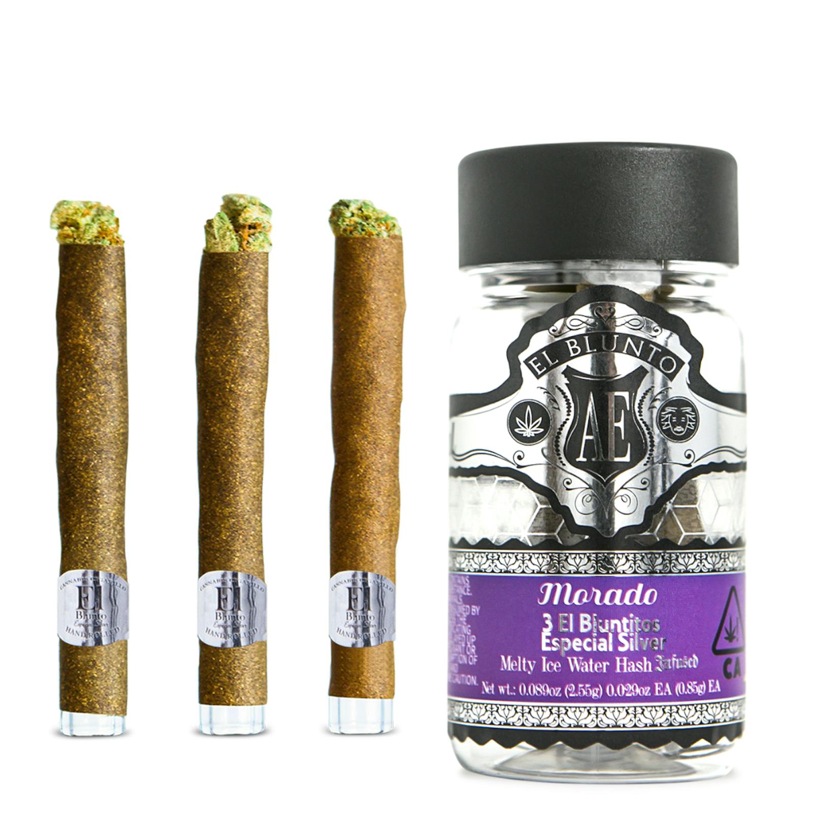 El Blunto El Bluntito Silver - Morado - Hash Infused - .85g x 3pk pre-roll