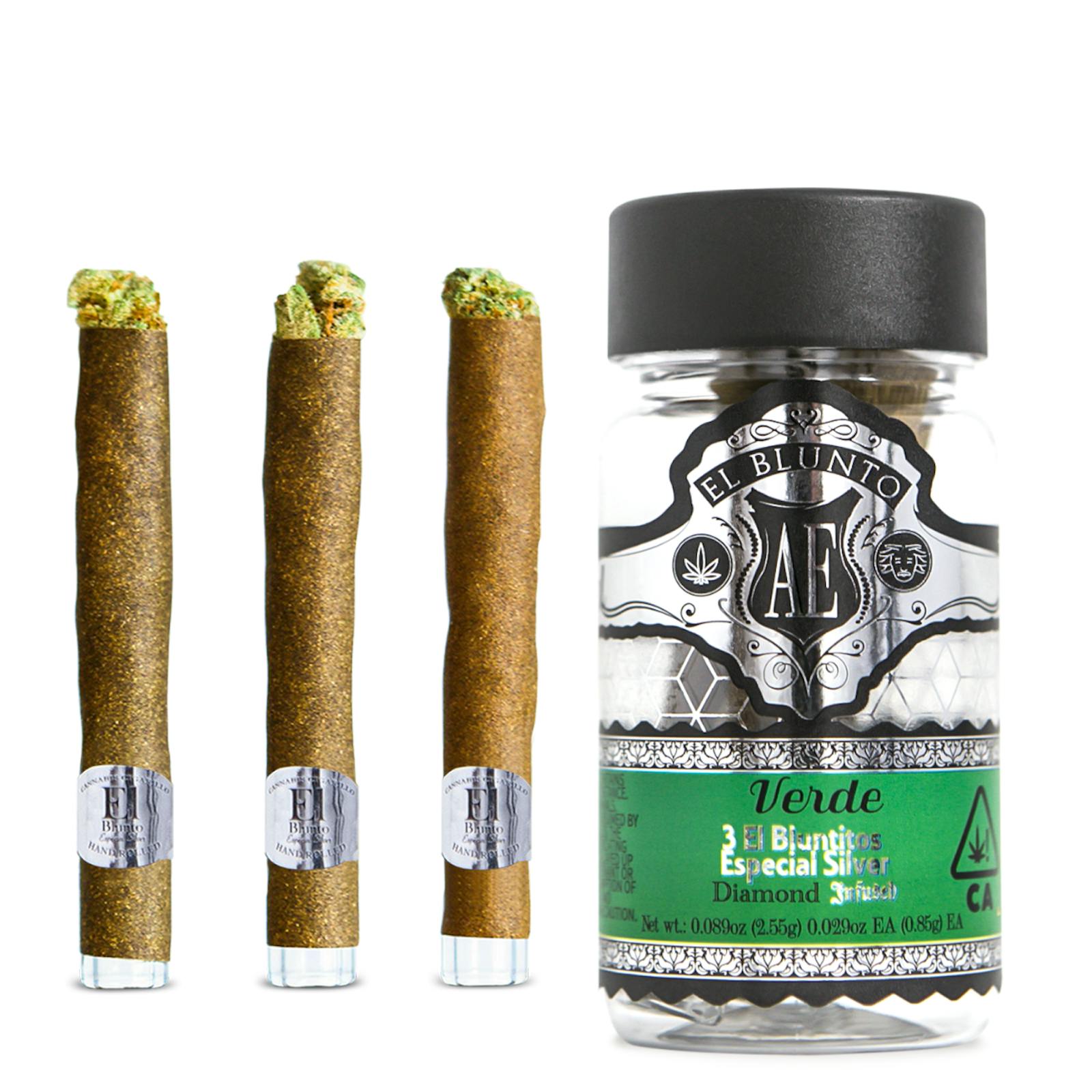 El Bluntito Silver - Verde - Diamond Infused - .85g x 3pk
