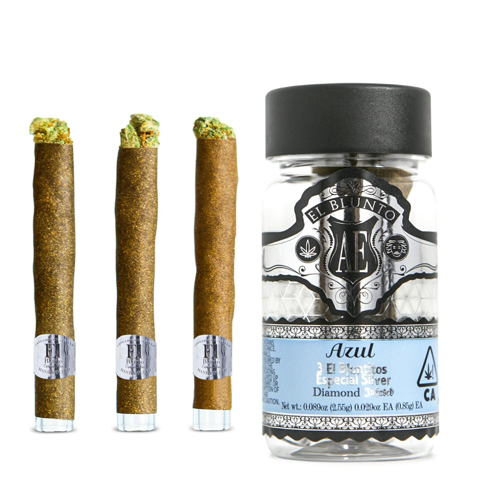 El Bluntito Silver - Azul - Diamond Infused - .85g x 3pk