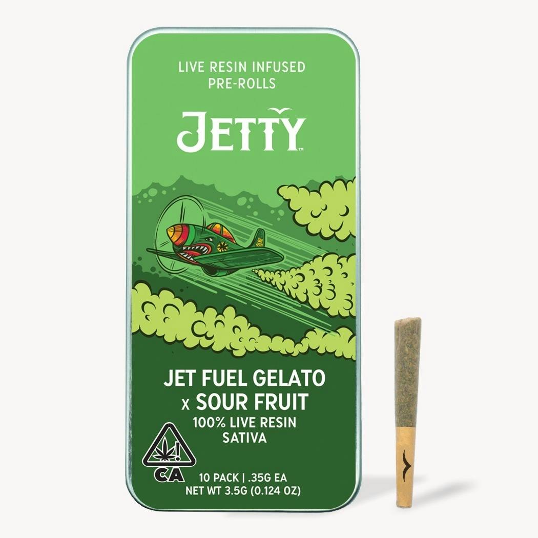 Jetty Extracts Jet Fuel Gelato x Sour Fruit Live Resin Infused Pre