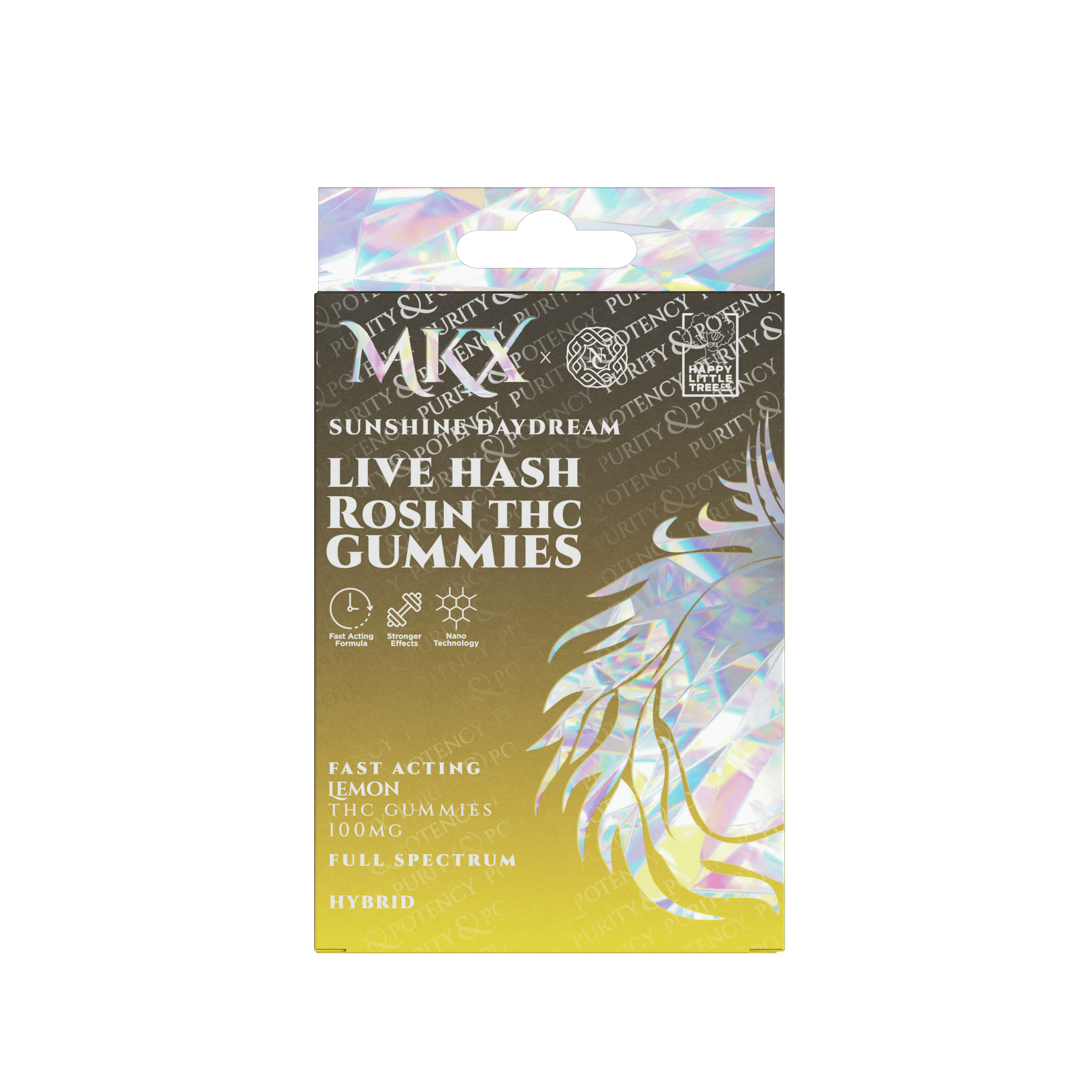Sunshine Daydream Live Hash Rosin Gummies | 100mg | 5ct | 20mg/ea by MKX Oil Co