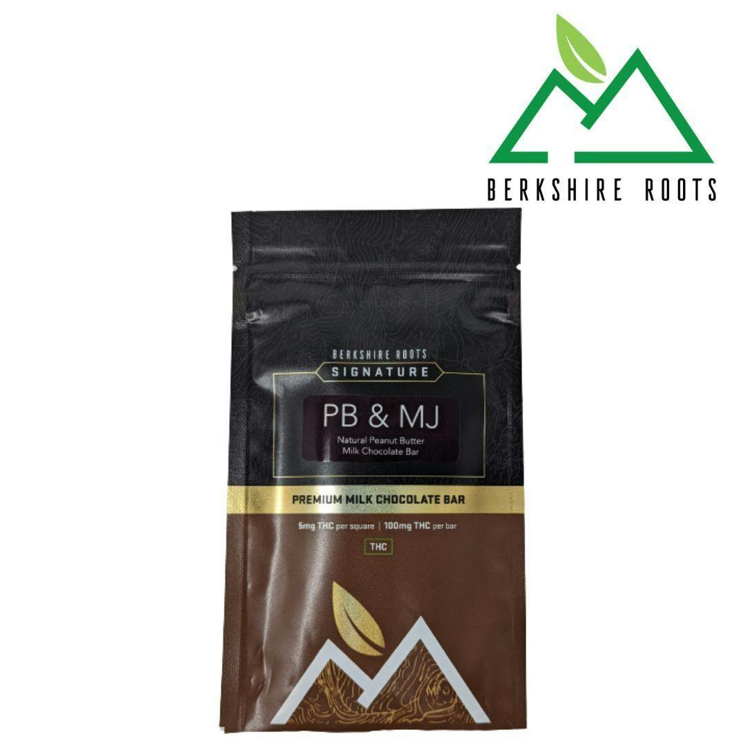 PB & MJ Milk Chocolate Bar 20ct 5mg Each Berkshire Roots