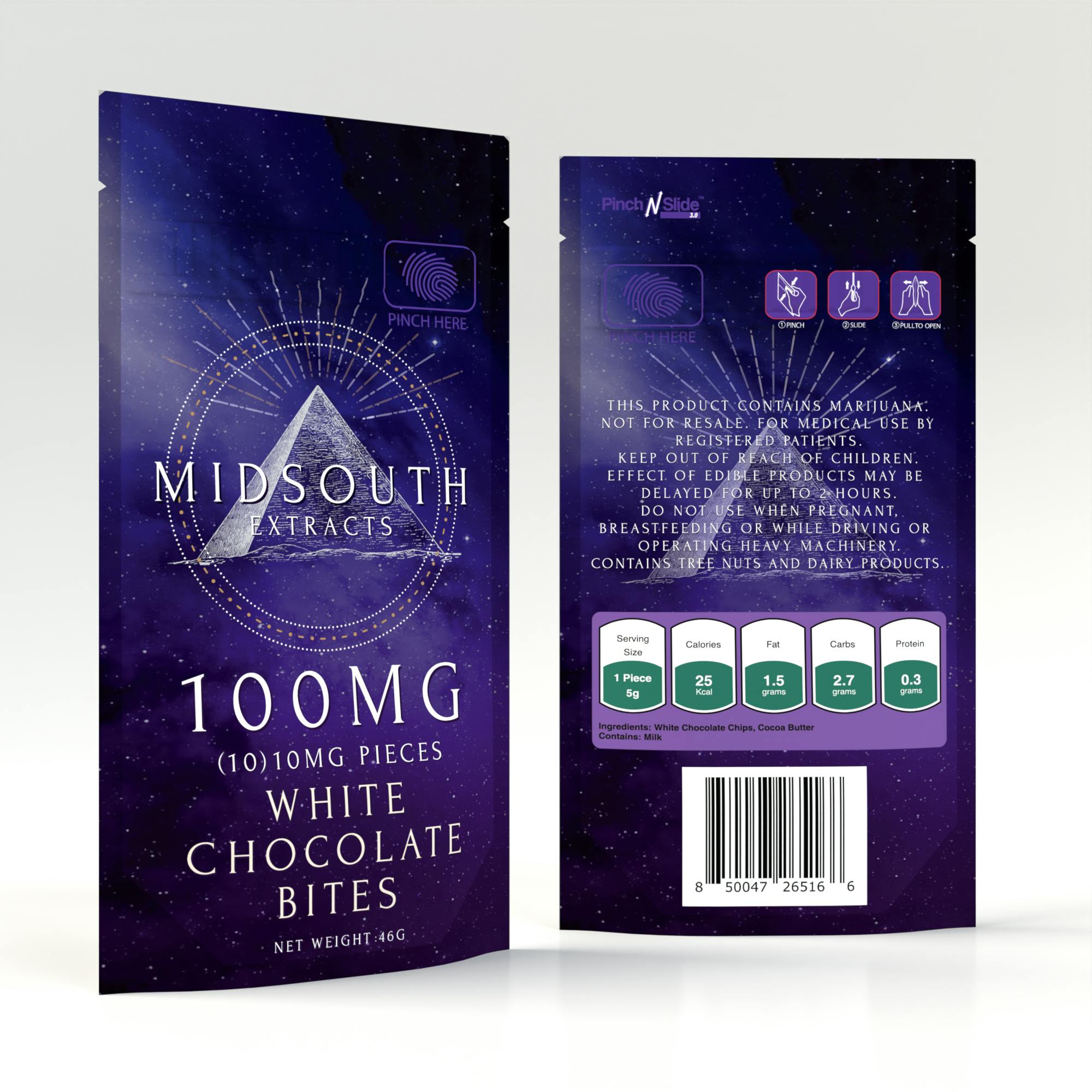 White Chocolates Pieces - 100mg by MidSouth Extracts