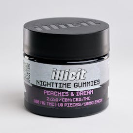 Peaches & Dream 100MG Nighttime Gummies (2:2:1 CBN:CBD:THC)