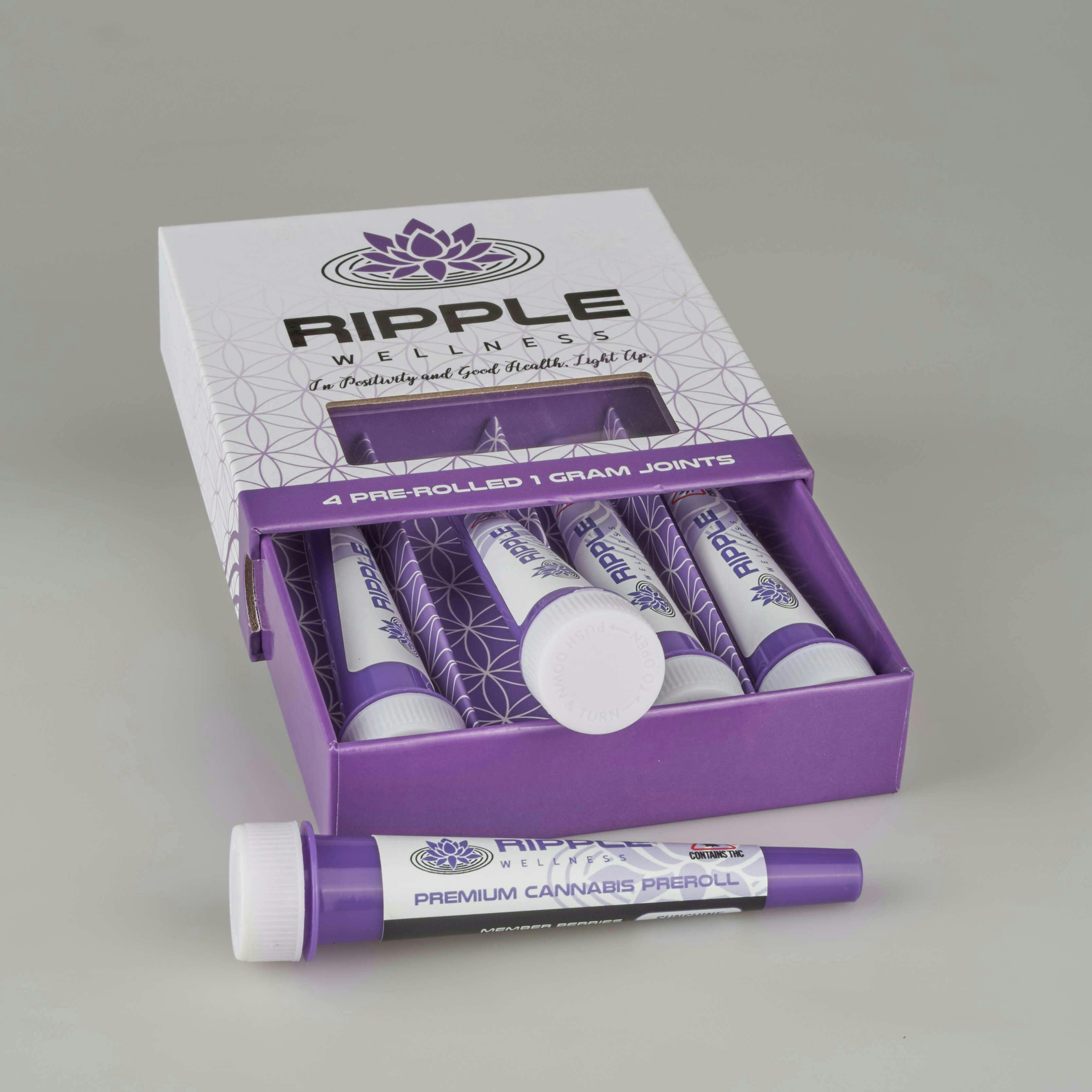 Pre Roll 4pk - Ripple House Blend: INDICA by Ripple Wellness