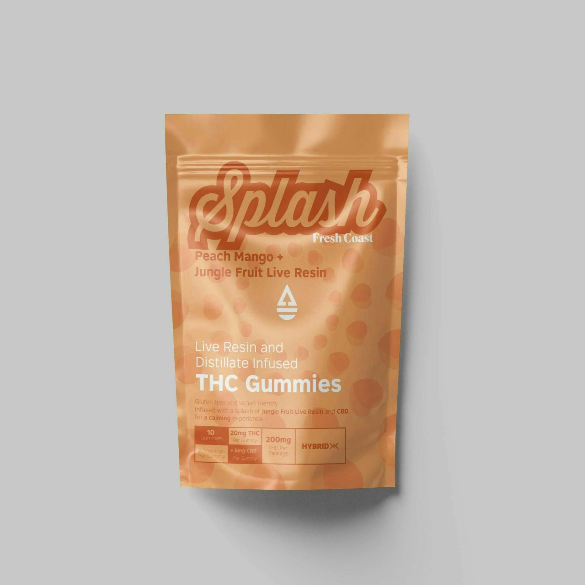Splash | Peach Mango 4:1 THC:CBD LR Gummies | 200mg | 10ct | 20mg/ea by Fresh Coast