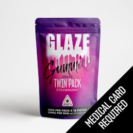 Glaze | Twin Pack Grape + Strawberry Gummies | 500mg (MED)