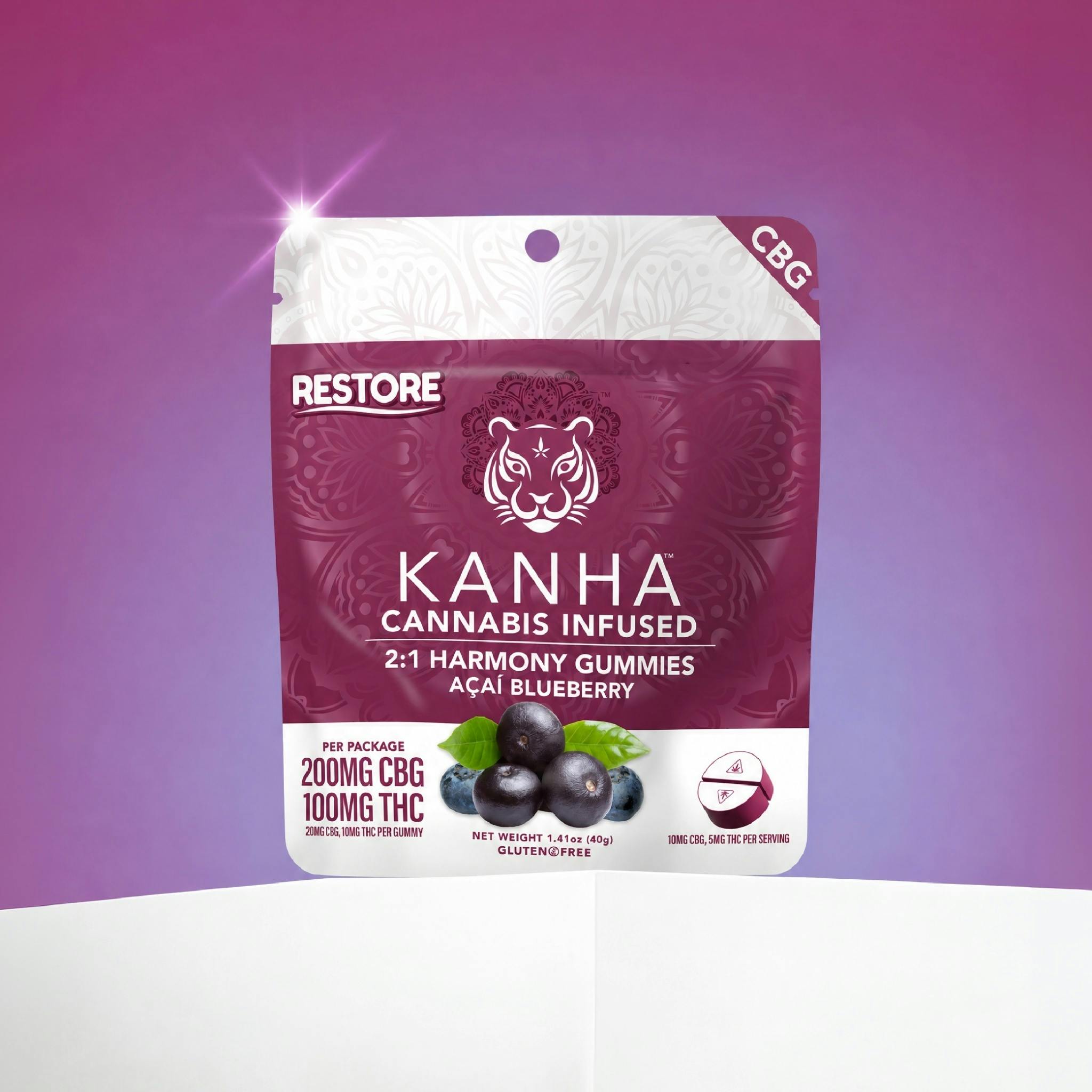 Açaí Blueberry 2:1 CBG:THC Gummies | 100mg | 10ct | 10mg/ea