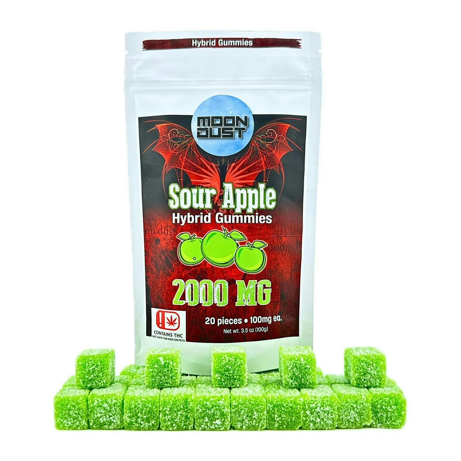 Moon Dust | Sour Apple Nano Gummies | 2000mg | 20ct | 100mg/ea
