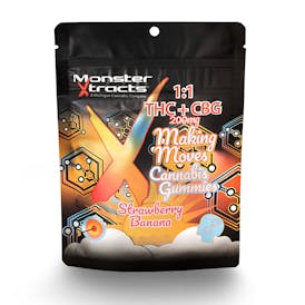 Strawberry Banana 200mg CBG 200mg THC Infused Gummies