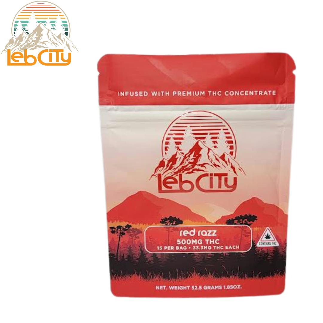Red Razz 500 MG THC Infused Gummy by LebCity Extracts
