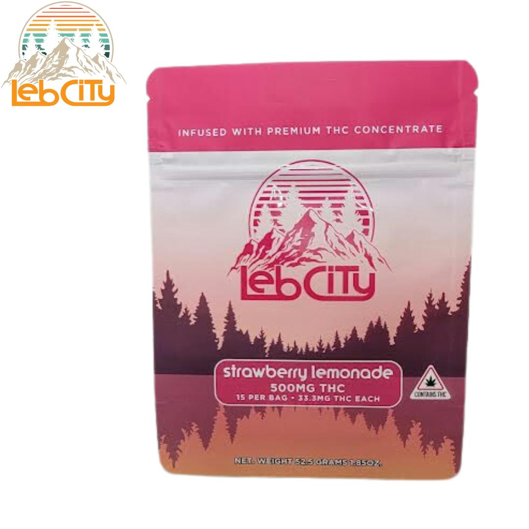 Strawberry Lemonade 500 MG THC Infused Gummy by LebCity Extracts
