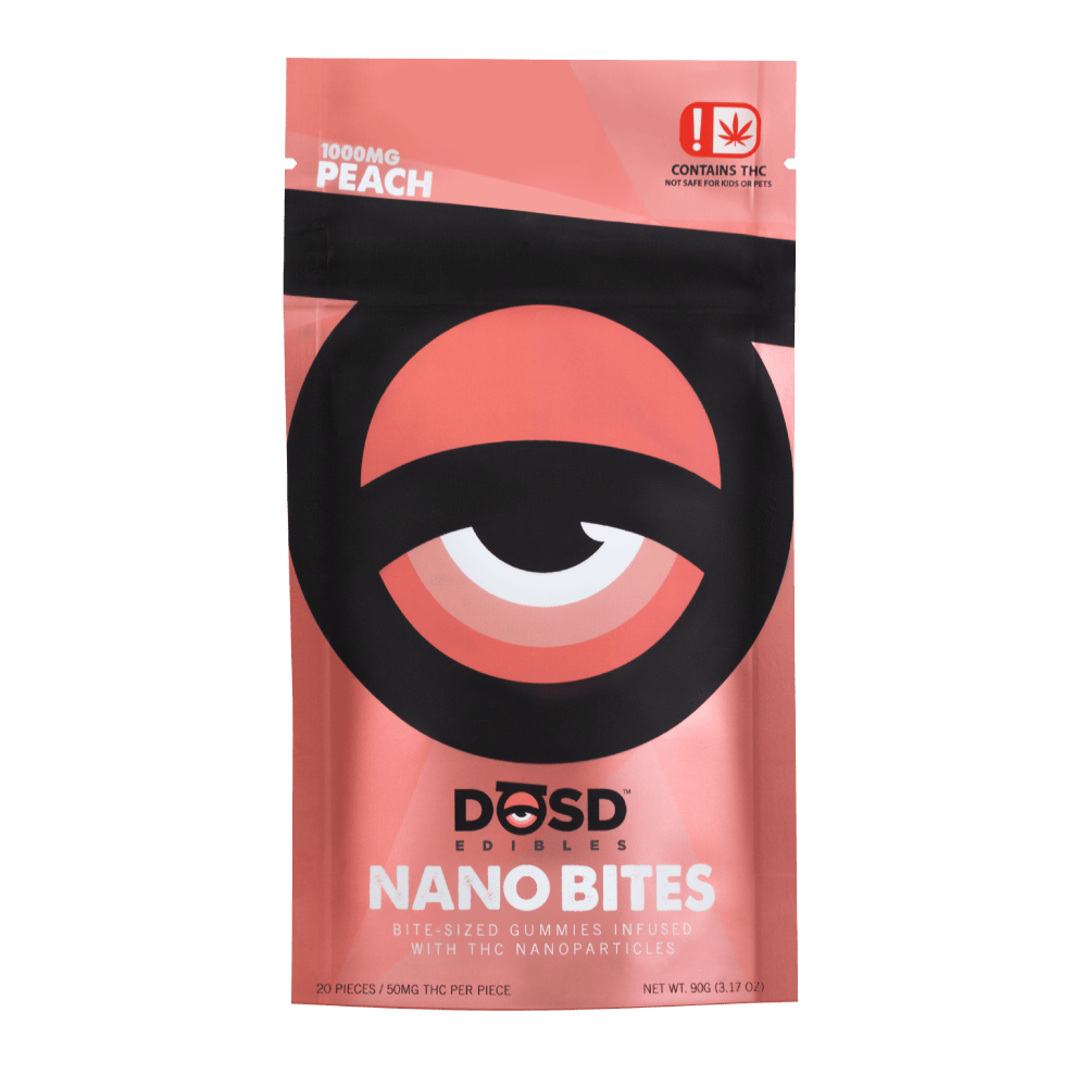 Nano Bites - Peach 1000mg, Sativa Enhanced